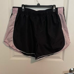 Gray and pink athletic shorts